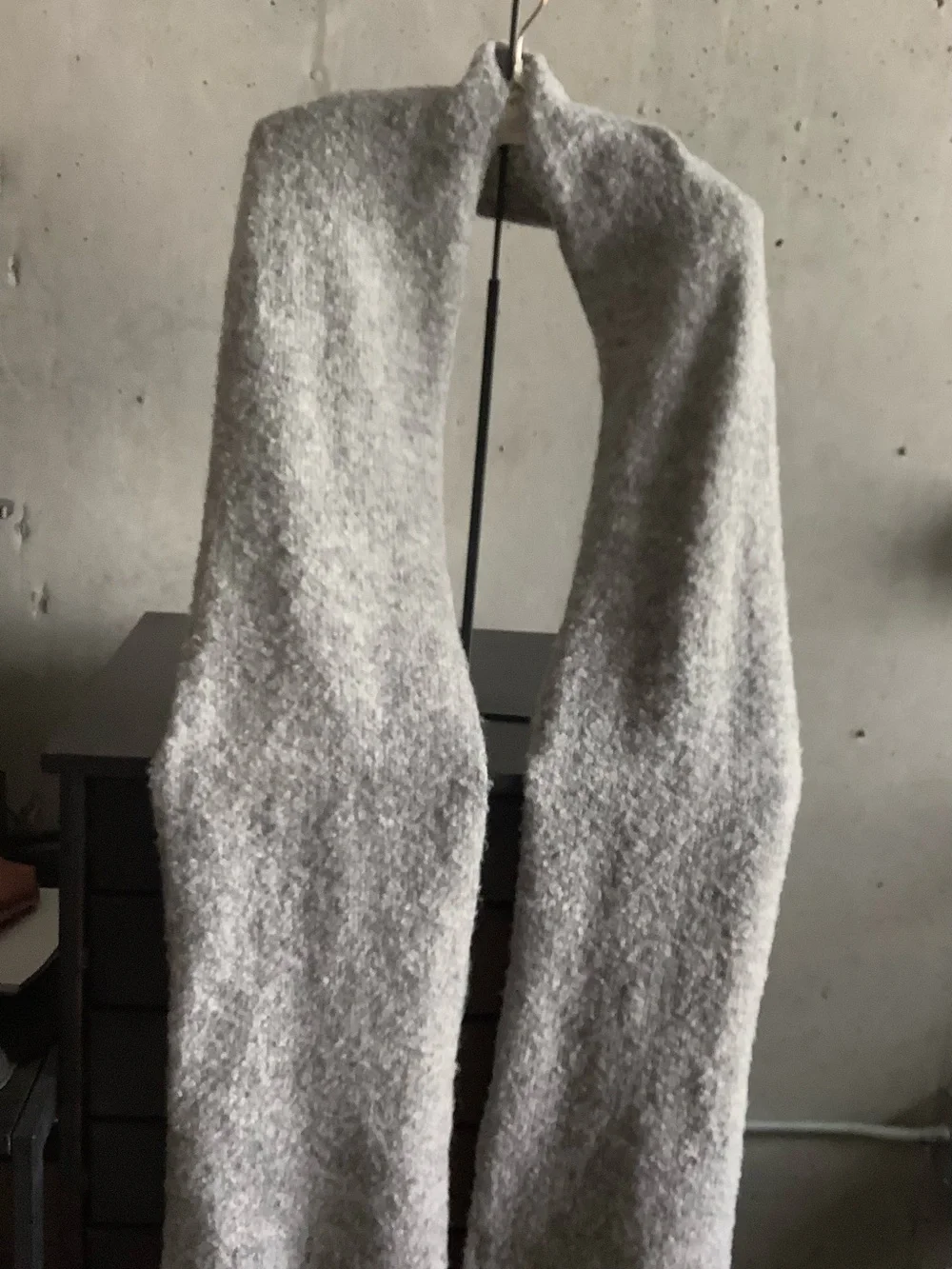 H&M Gray Textured Wool Blend Long Scarf